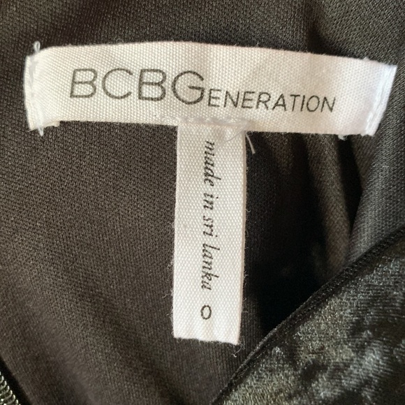 BCBGENERATION Black Spaghetti Strap Velvet Detail Mini Dress - Picture 7 of 9